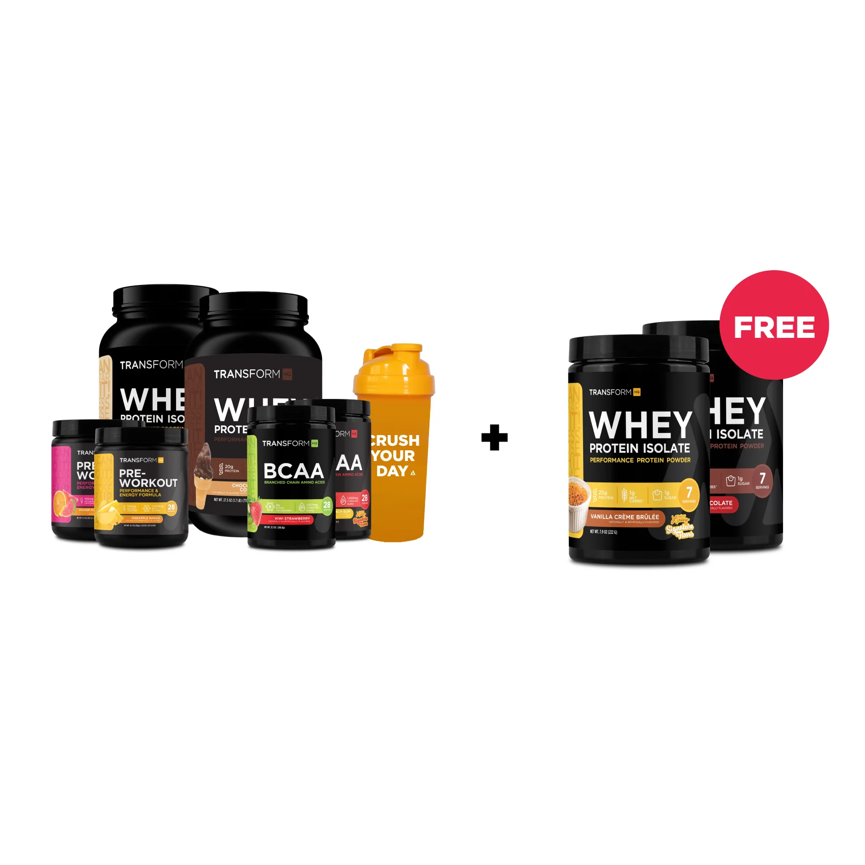 8-Week Workout Stack + Two Free 7-Serving Whey Protein Tubs (Bundle)